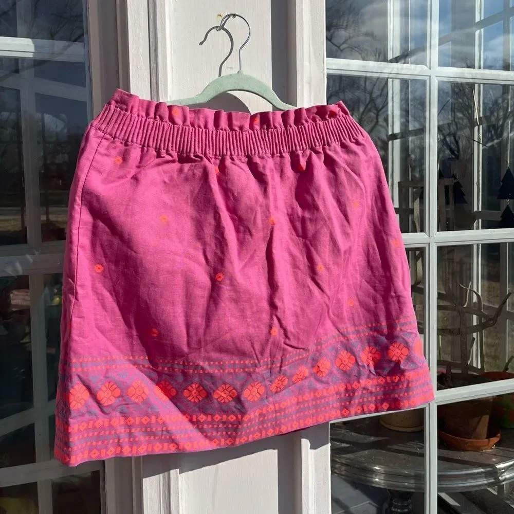 J Crew Neon Cotton Linen Skirt NWT - Picture 2 of 8